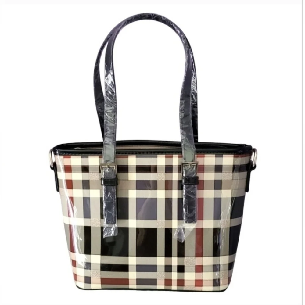 Stylish Plaid Mini Tote Bag